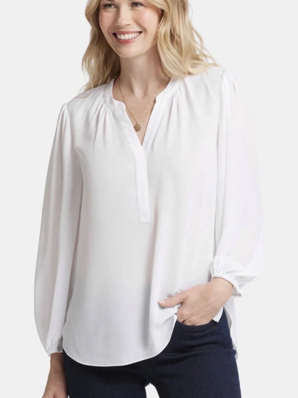 Cabi White Lyric Blouse #6500 Size Small